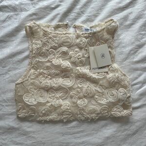 Peppermayo Floral Lace Crop Top